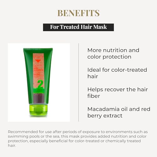 SALERM - Colored Hair Mask - Treated Hair Mask Biokera Natura - 200 ml - Protects Color and Hair Fiber - with Macadamia Oil and Red Berry Extract - Extra Nutrition