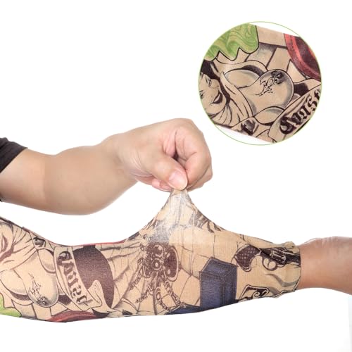 HOVEOX 18Pcs Temporary Tattoo Arm Sleeves for Men