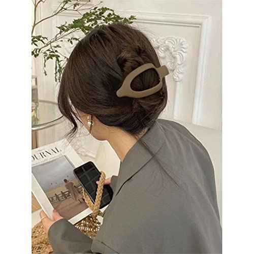 Flat Hair Clips for Thick and Thin Hair - Matte Large Alligator Clips, Duck Billed Barrettes, Neutral Hair Claw Clips for Women, 3Pcs