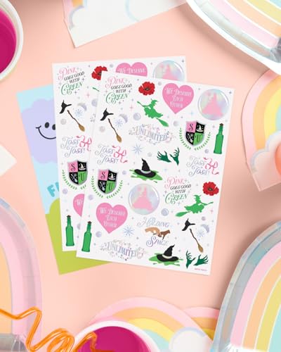 Pink & Green Witch Temporary Tattoos - 50 Iridescent Pieces