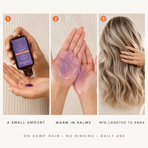 Purple Hair Oil for Blonde & Gray Hair - Anti-Brass Toner & Repair Serum