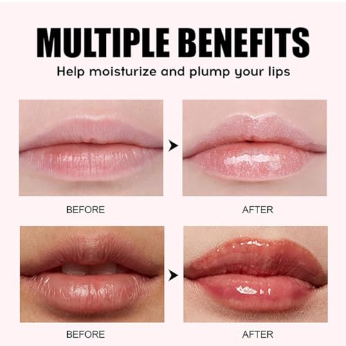 8-Color Hydrating Lip Oil Set with Large Brush Applicator