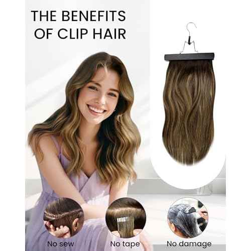 LaaVoo Clip in Hair Extensions Real Human Hair Blonde Ombre Human Hair Clip in Extensions Light Brown to Platinum Blonde Hair Extension Clip ins Silky Straight 18 Inch 5pcs/80g