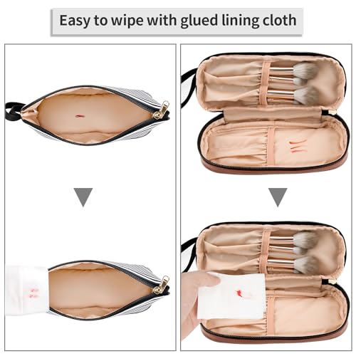 Ethereal Small Makeup Bag Organizer - Double Layer Travel Pouch