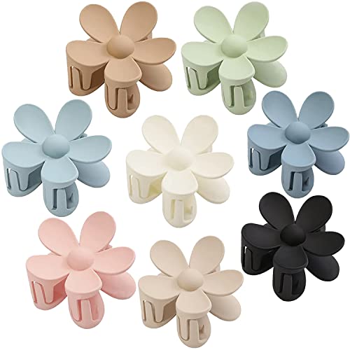 Flower Hair Claw Clips 8-Pack Large Strong Hold