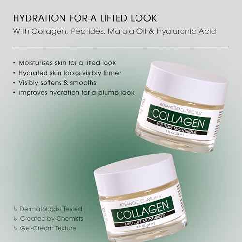 Advanced Clinicals Collagen Cream W/Hyaluronic Acid Face Moisturizer + Collagen Body Cream 2pc Skincare Set For Women & Men To Reduce Appearance Of Wrinkles, Fine Lines, & Uneven Skin Tone, 2pc Set