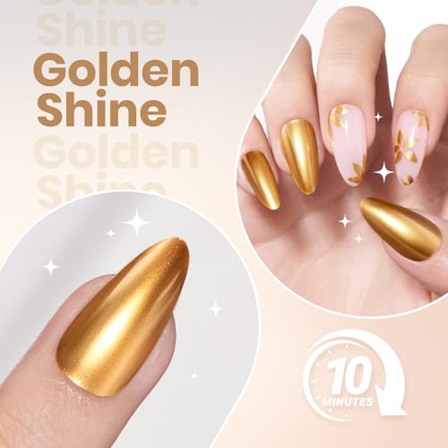 Beetles Gold Chrome Nail Polish - Quick Dry Metallic Finish 15ML