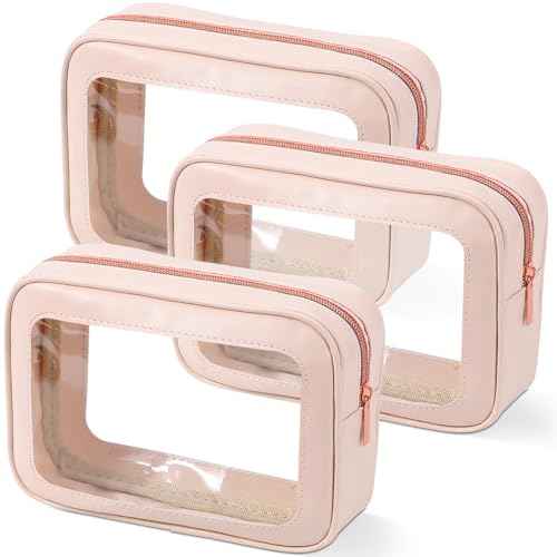 3Pack Clear Toiletry Bag,TSA Approved Travel Makeup Pouch with Zipper for Cosmetics and Toiletries£¬Diaper Bag Organizer Pouch Set£¬Women's Purse Organizer and Clear Car Bag