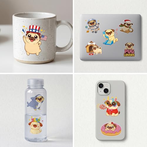 96 Pug Dog Temporary Tattoos for Kids | Party Favors