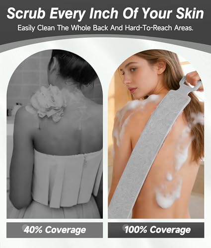 Silicone Back Scrubber with Handles - Exfoliating Bath Tool