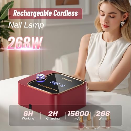 LadyMisty 268W Cordless UV LED Nail Lamp with LCD Display