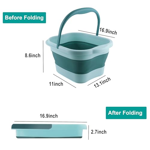 Collapsible Foot Bath Tub – 15L Portable Soak Bucket with Massage Points