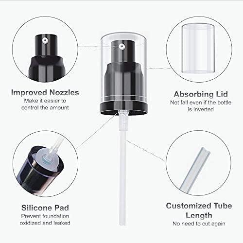 2PCS Replacement Press Cover Air Pump For Maybelline Fit Me Matte + Poreless Liquid Foundation Makeup Base (Black)