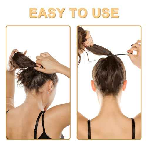 Hair Ties for Women, 120 Pack Black Elastic Hair Bands, 2 Inch Seamless No-Damage Hair Elastics (Black-120pcs)