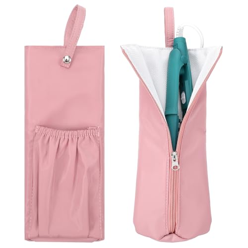 Heat Resistant Hair Iron Holder Travel Bag Pink