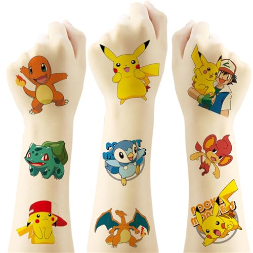20Pcs Pokémon Temporary Tattoos Waterproof Stickers for Kids