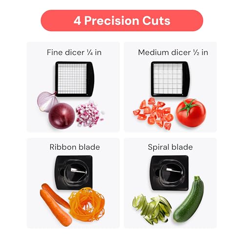 Fullstar Pro Vegetable Chopper – 5-Cup Food Processor with Stainless Steel Blades