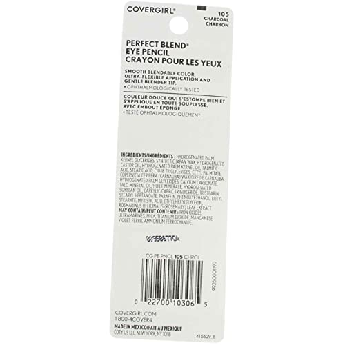 CoverGirl Perfect Blend Eye Pencil, Charcoal - Pack of 2
