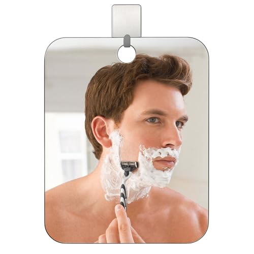 Fogless Shower Mirror 10x8 Anti-Fog Shaving Mirror with Hooks