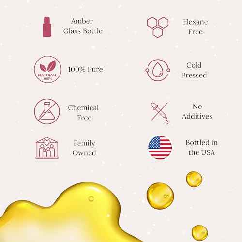 Grandma Flo's Naturals Organic Castor Oil with Rose Quartz Roll On For Face and Body - Glass Bottle, Cold Pressed, Hexane Free, Unrefined - Stimulate Hair Growth, Moisturize Skin (50ml)