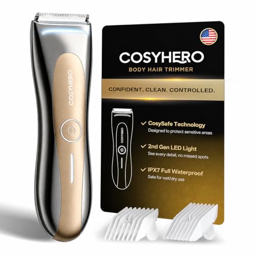 COSYHERO Men's Electric Body Hair Trimmer with LED Light