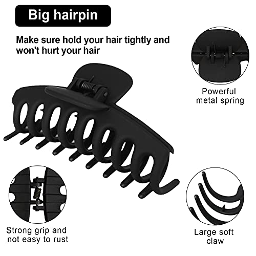 2 Pack Large Hair Claw Clips 4 Inch Nonslip Strong Hold