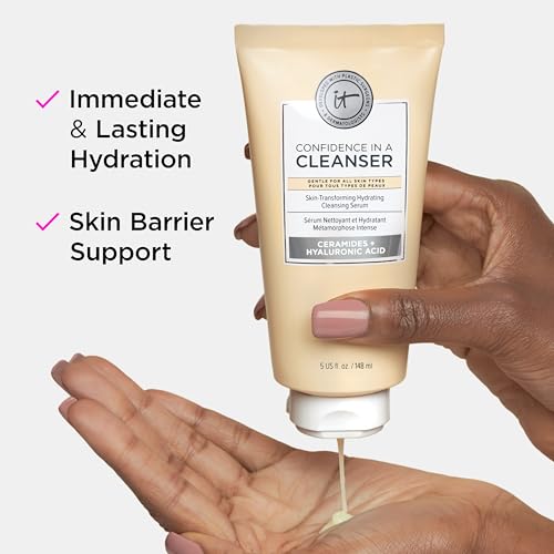 IT Cosmetics Confidence in a Cleanser - Hydrating Serum Foaming Face Wash With Hyaluronic Acid & Ceramides, Gentle Makeup Remover, Skin Barrier Support, Non-Stripping, Sulfate-Free, For All Skin Types