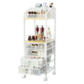 HapiRm Makeup Organizer Storage Cart - Floor Skincare Make Up Storage with 4 Drawers, Rolling Makeup Cart Vanity Organizer Cosmetics Display Cases Holder for Skin Care Perfume Nail Polish