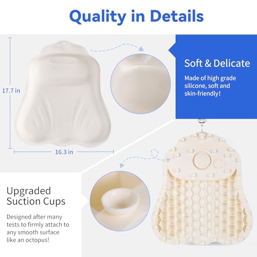 Goowin Silicone Bath Pillow with Suction Cups