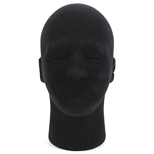 LIAMTU Male Wigs Display Mannequin Head Stand Model HTC Vive VR Headsets Mount Styrofoam Foam Black