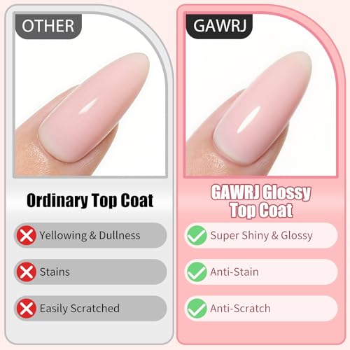Gel Top Coat No Wipe 15ml - Ultra Glossy Long-Lasting UV/LED Curing for Nail Art - Pack of 1
