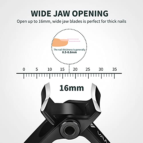 Oversized Toenail Clippers with 16mm Wide Jaw & Nail File
