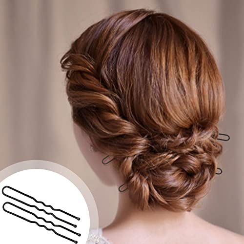 U-Shaped Hair Pins for Buns, 100 PCS Black Thick Bobby Pins