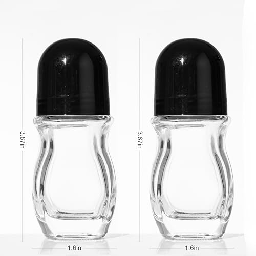 2 Pcs 30ml Glass Oval Roll-On Bottles - Refillable Perfume & Essential Oil Containers