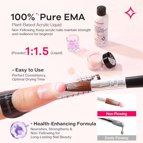 Acrylic Nail Kit for Beginners: Professional Acrylic Nail Kit Set with Everything Drill Powder Nail Art Starter Tech Kit at Home Salon Gift
