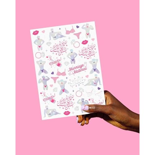 xo, Fetti Bachelorette Party Temporary Tattoos - 56 Iridescent Foil Styles | Male Dancer Stripper Bach Party Decoration, Bridesmaid Favor, Bride to Be Gift