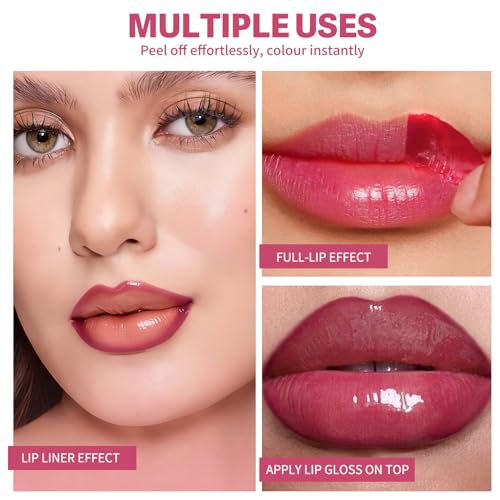 4Pcs Peel Off Lip Liner Stain Set - Waterproof Matte
