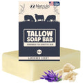 Beef Tallow Soap Bar ? All Natural Grass Fed Tallow Soap Lavender ? Moisturizing Face & Body Wash Great for Eczema, Dry, Itchy, Sensitive Skin ? Handcrafted Bath Soap for Adults, Kids, Made in USA