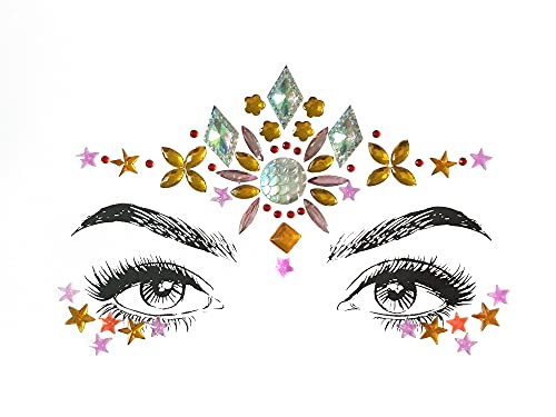 Festival Face Jewels Rhinestone Stickers - 6 Pcs Party Set
