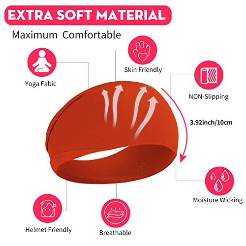 Wide Workout Headband for Women Non-Slip Sweat Bands