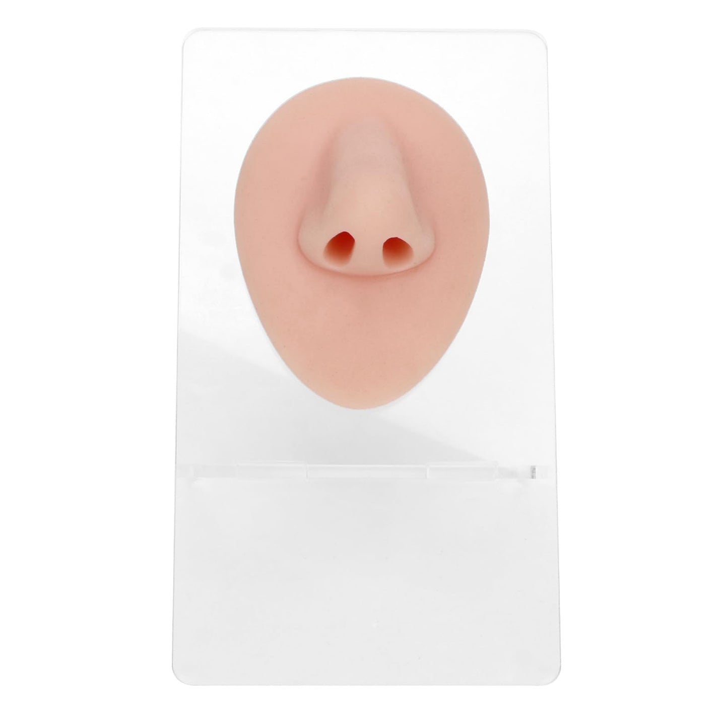 Soft Silicone Flexible Model Body Part, Silicone Nose Tongue Mouth Eye Navel Ear Model Fake Ear with 2 Base for Piercing Practice Acupuncture and Jewelry Display Teaching Tool (Medium Fleshcolor)