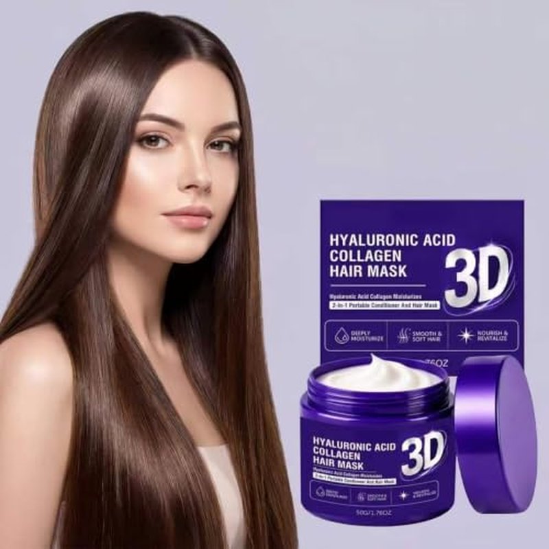 3D Hyaluronic Acid Collagen Hair Mask - Deep Hydration 50g