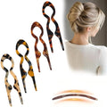 French Hair Pins for Buns & Updos - 4 Pack Acetate Clips