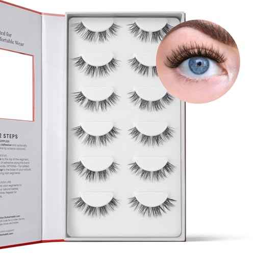 Sweetheart Doll-Eyed Lash Clusters for Women, Salon Quality At Home Eyelashes Extension Kit, 6 Lash Sets, No Lash Glue Included