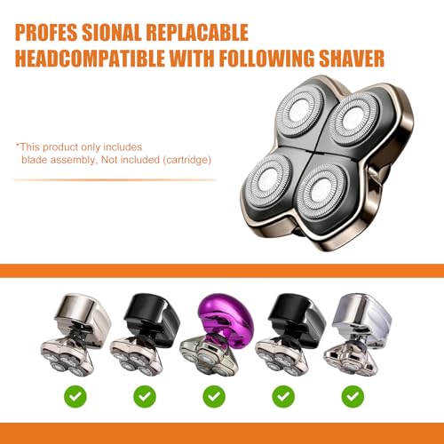 Replacement Blade Shaver PRO 2 Head for Electric Shaver Compatible with Skull Pitbull, Butterfly Kiss PRO & Palm Shavers (3Pack)