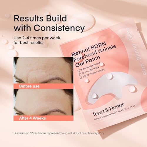 Retinol PDRN Forehead Wrinkle Patches - Korean Hydrogel Mask, 7 Sheets