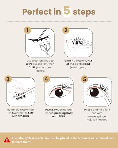 Self-Adhesive Eyelash Clusters - 90 Fluffy Wispy Lashes 10-14mm