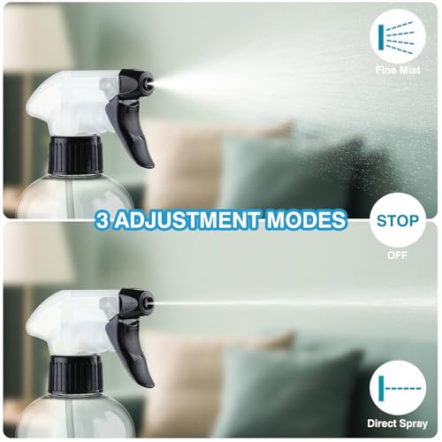 10oz Refillable Spray Bottles - 2 Pack, Adjustable Nozzle for Multi-Use