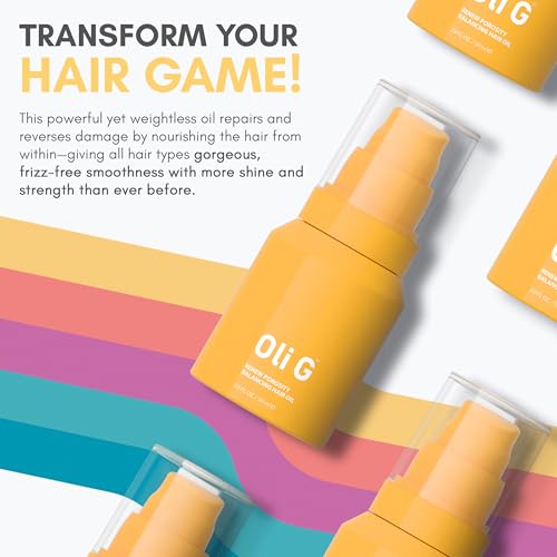 Oli G Renew Porosity Balancing Oil 2oz / 59ml | Lightweight Hair Oil for Frizz Control, Moisture Repair & Shine