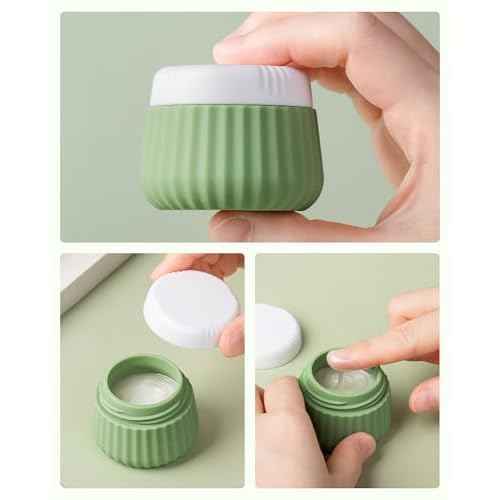 Travel Containers for Toiletries 4 Pack, TSA Approved Travel Size Toiletries, With Clear Bag Leak Proof Silicone Jars, Creams Jars Carrying Small Items